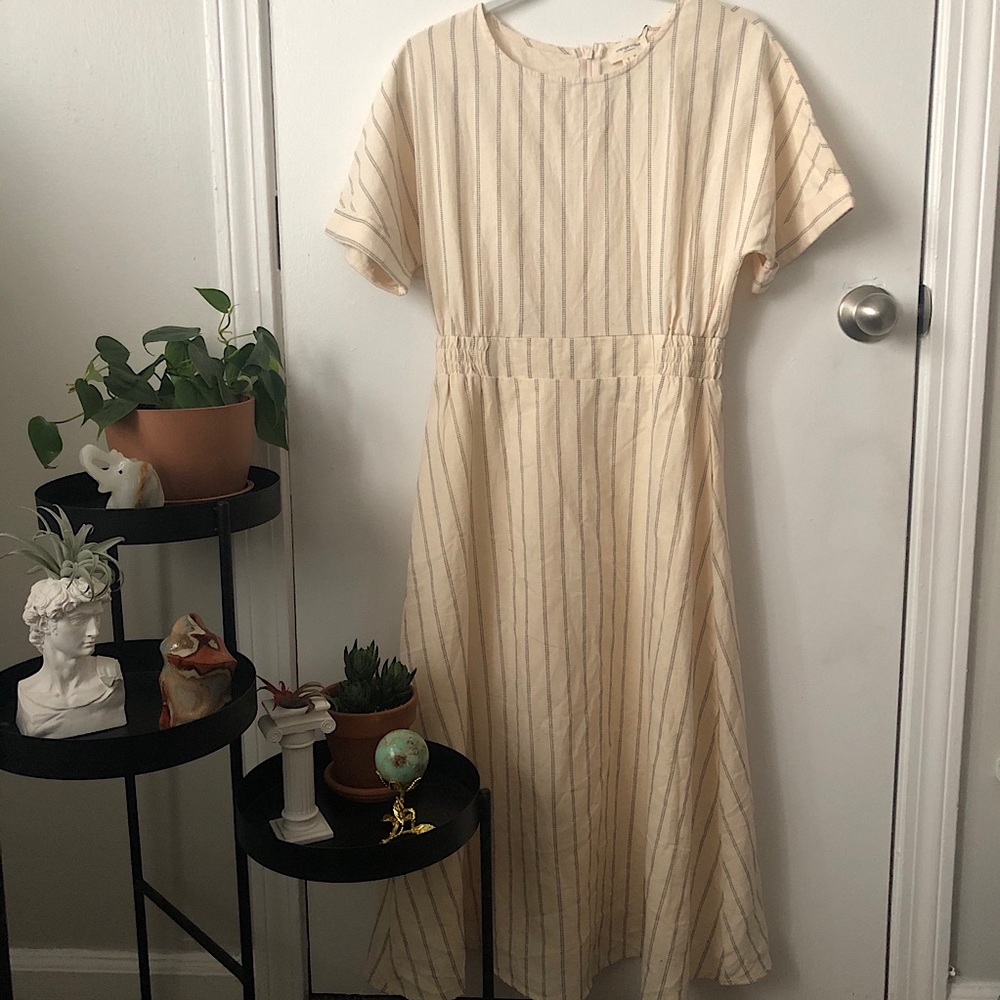 Ivory and Black Striped Dress
